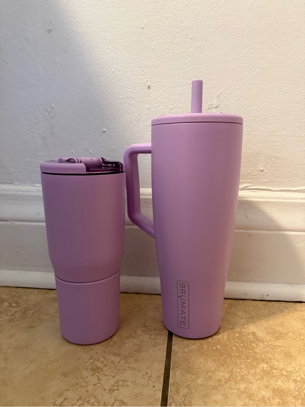 BrüMate Lavender Insulated Travel Tumbler with Straw and Travel Mug